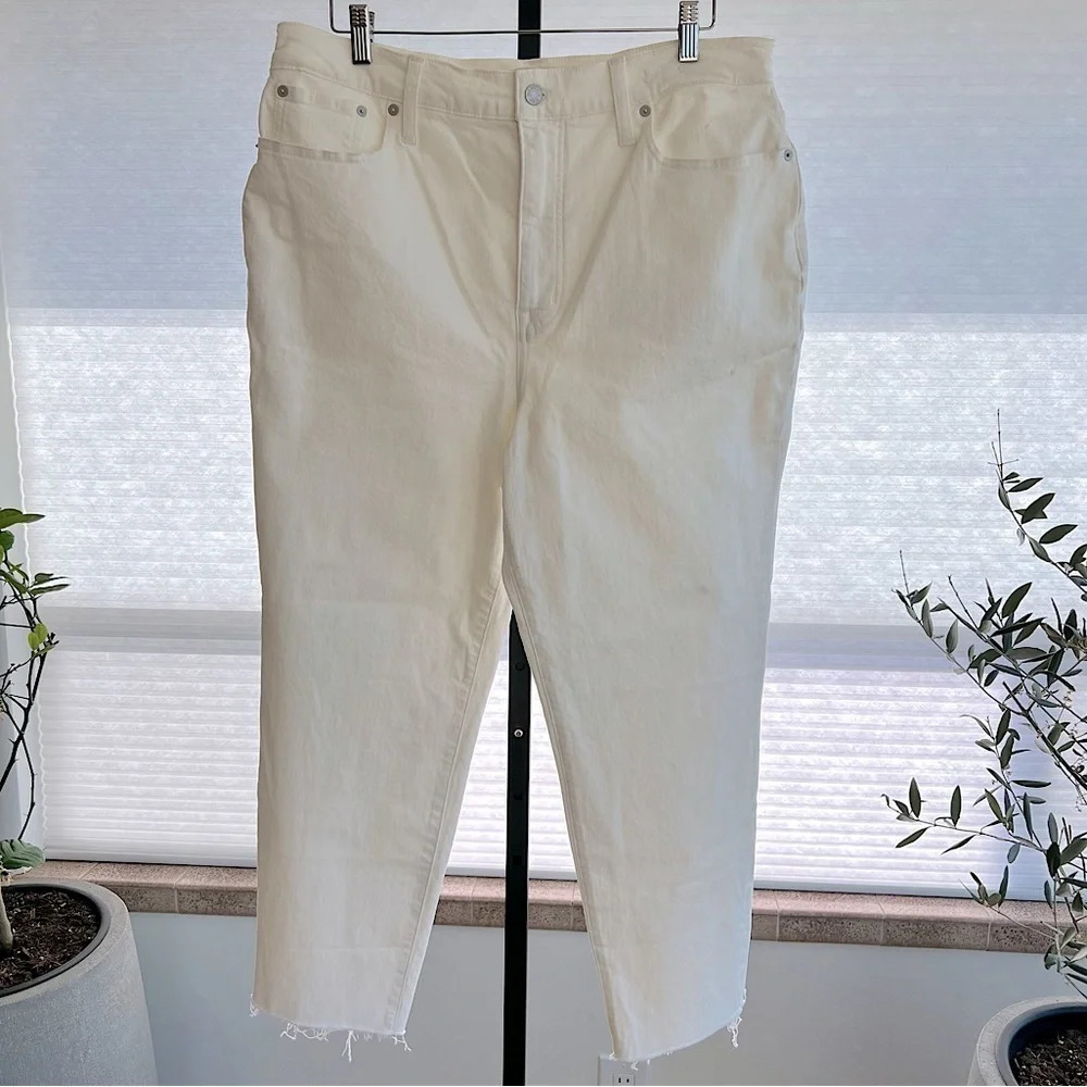 Madewell High Rise Mom Jeans White 32 NWT Classic Spring Summer Capsule Wardrobe